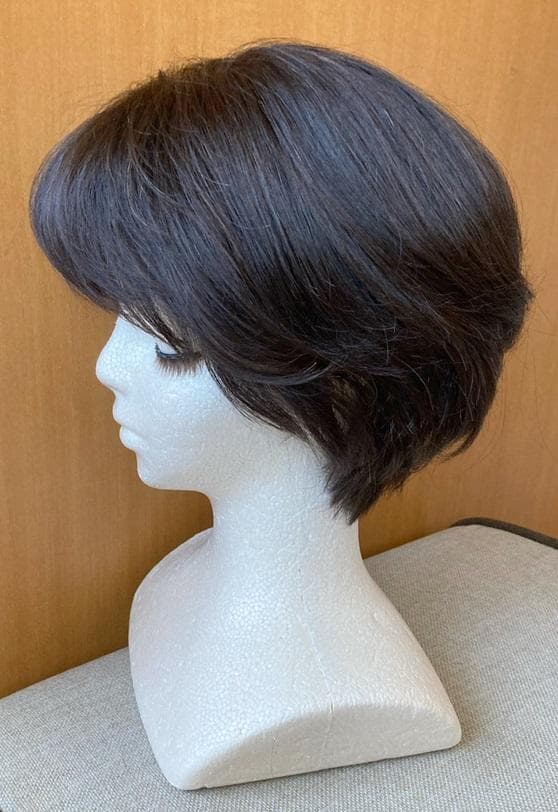 リネアストリア「人毛100％　天使のニュアンスショート」S　ダークブラウン