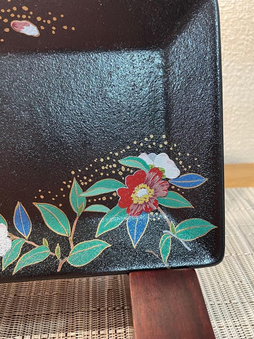 136桑野むつ子 京都 御所の花十二ヶ月【12月山茶花】抹茶椀・和