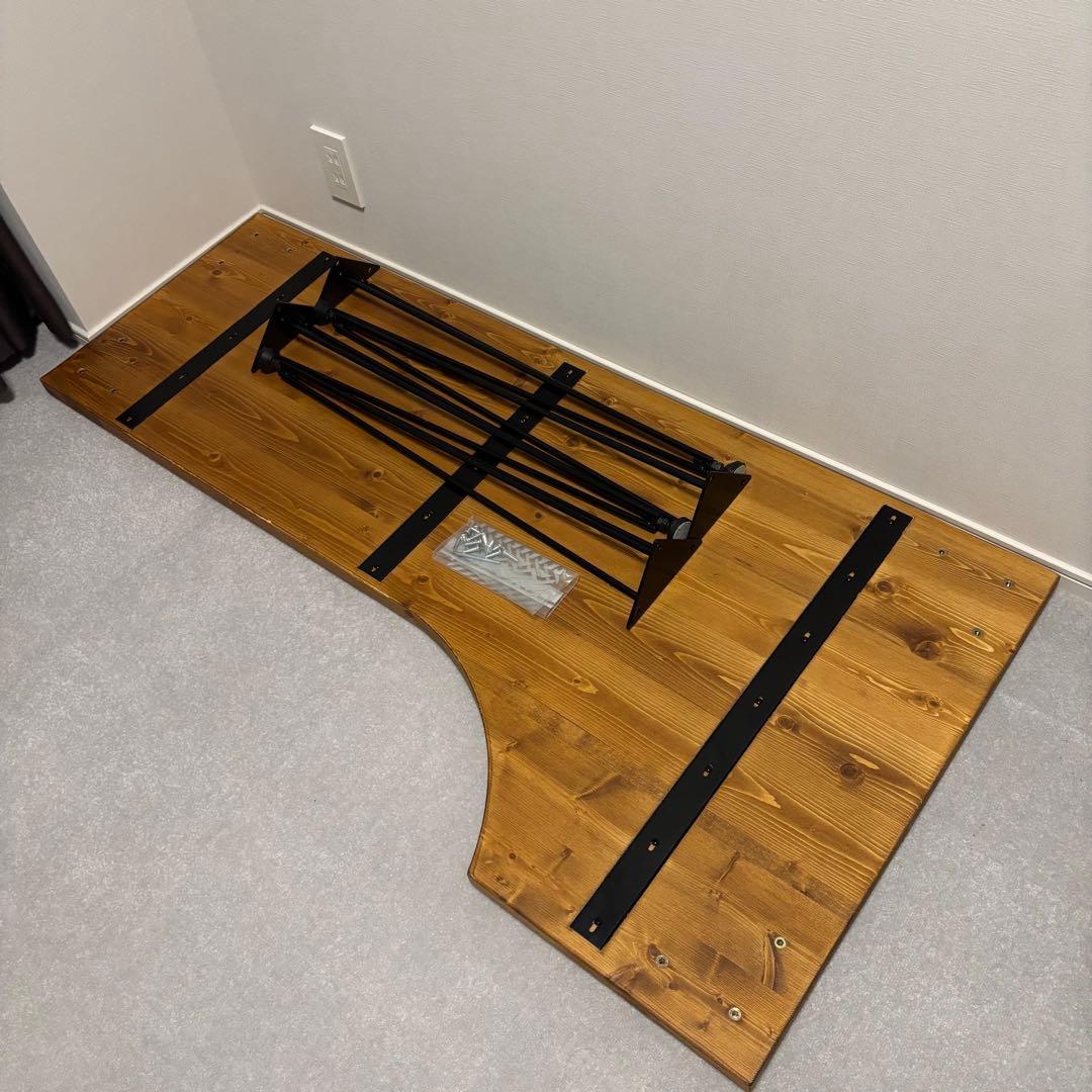 LOWYA L字 デスク 140cm 天然木使用