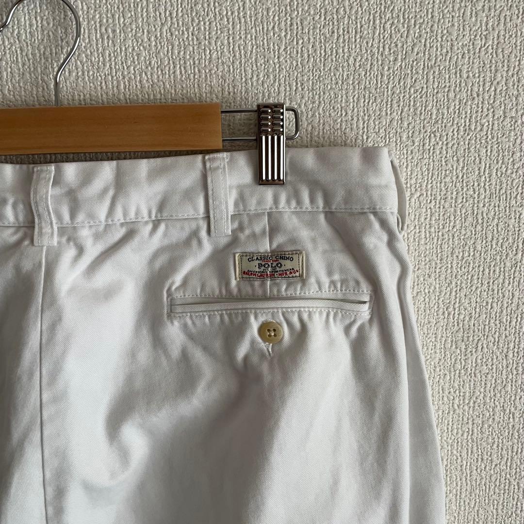 美品】 ポロラルフローレン 2タック チノパン アンドリューパンツ 白
