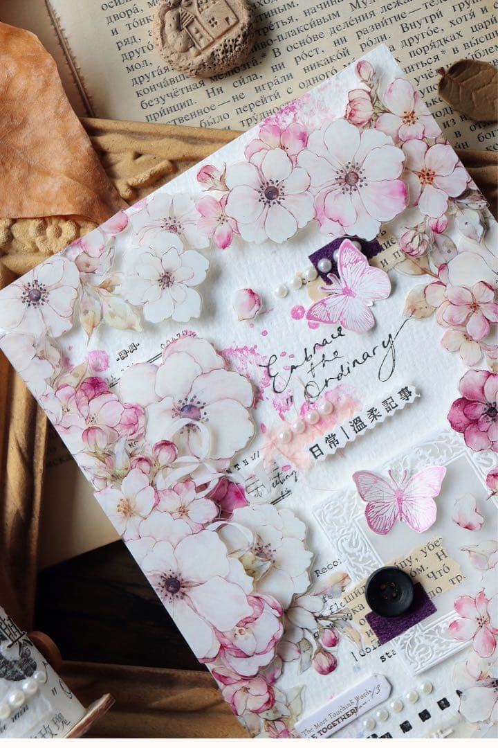 小白家文創《桃夭》海外マスキングテープ　マステ 【2218】