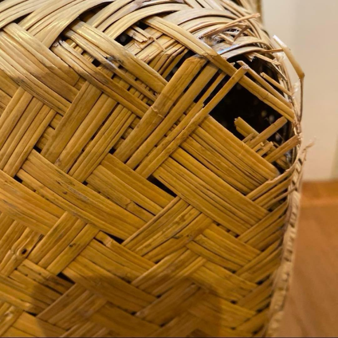 最終価格】 ① 竹行李 柳ごおり昭和レトロ 葛籠 竹細工 大籠 箪笥カゴ