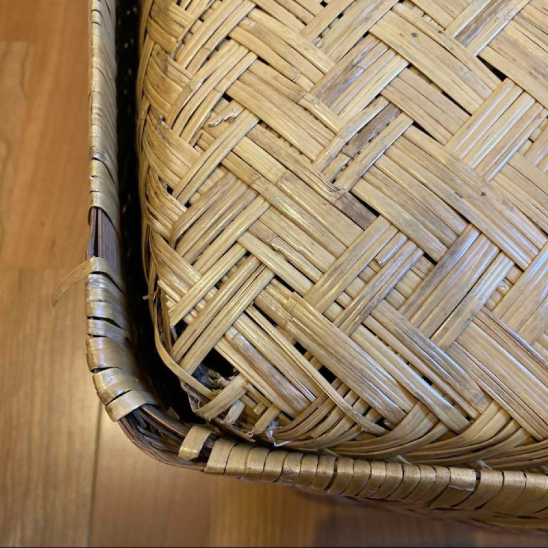 最終価格】 ① 竹行李 柳ごおり昭和レトロ 葛籠 竹細工 大籠 箪笥カゴ
