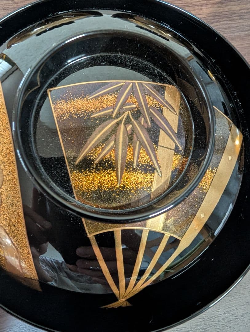 蒔絵　扇面　松竹梅　吸物椀　雑煮椀　煮物椀　５客セット　輪島塗