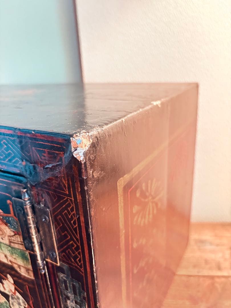 珍品 中国 黒漆塗り箪笥 李朝家具 モリジャン 文甲欌 韓国