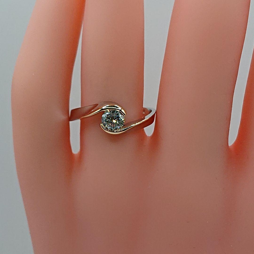 Jazz Singer様エレガント 一粒天然ダイヤモンドリングPt900/K18