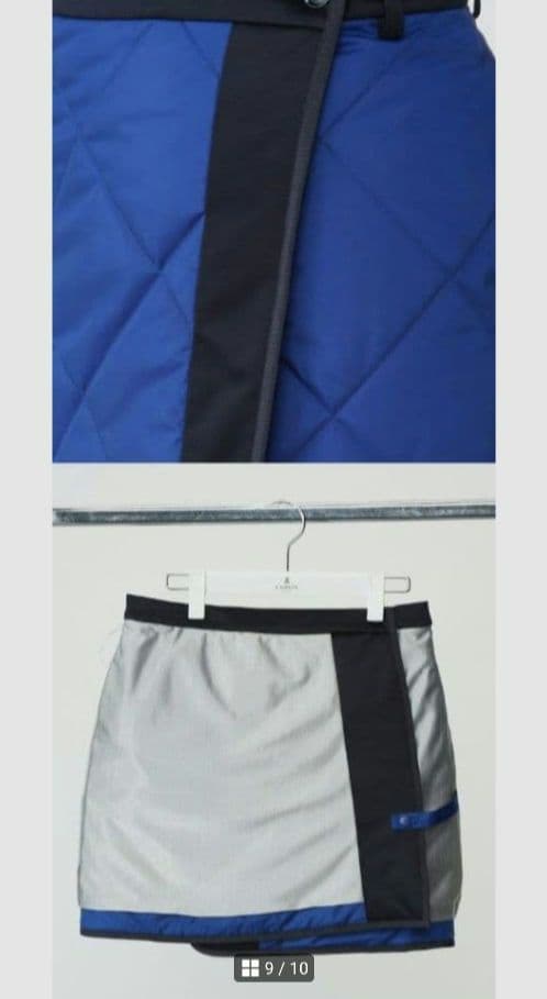 再再再値下げ美品 ランバンスポール　中綿スカート42 ブルー 定価38500円