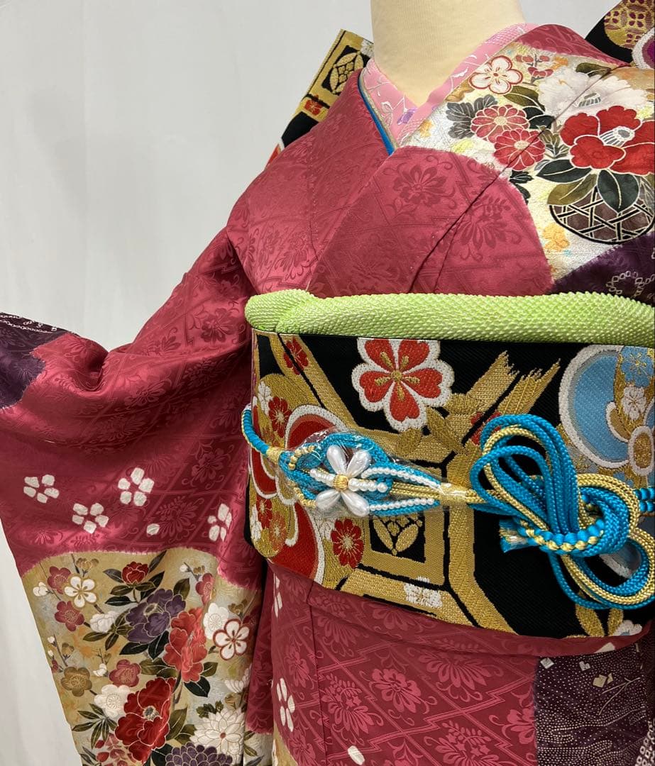 振り袖 フルセット 別誂長襦袢付 成人式 絞り入り 金彩加工 刺繍入り 630