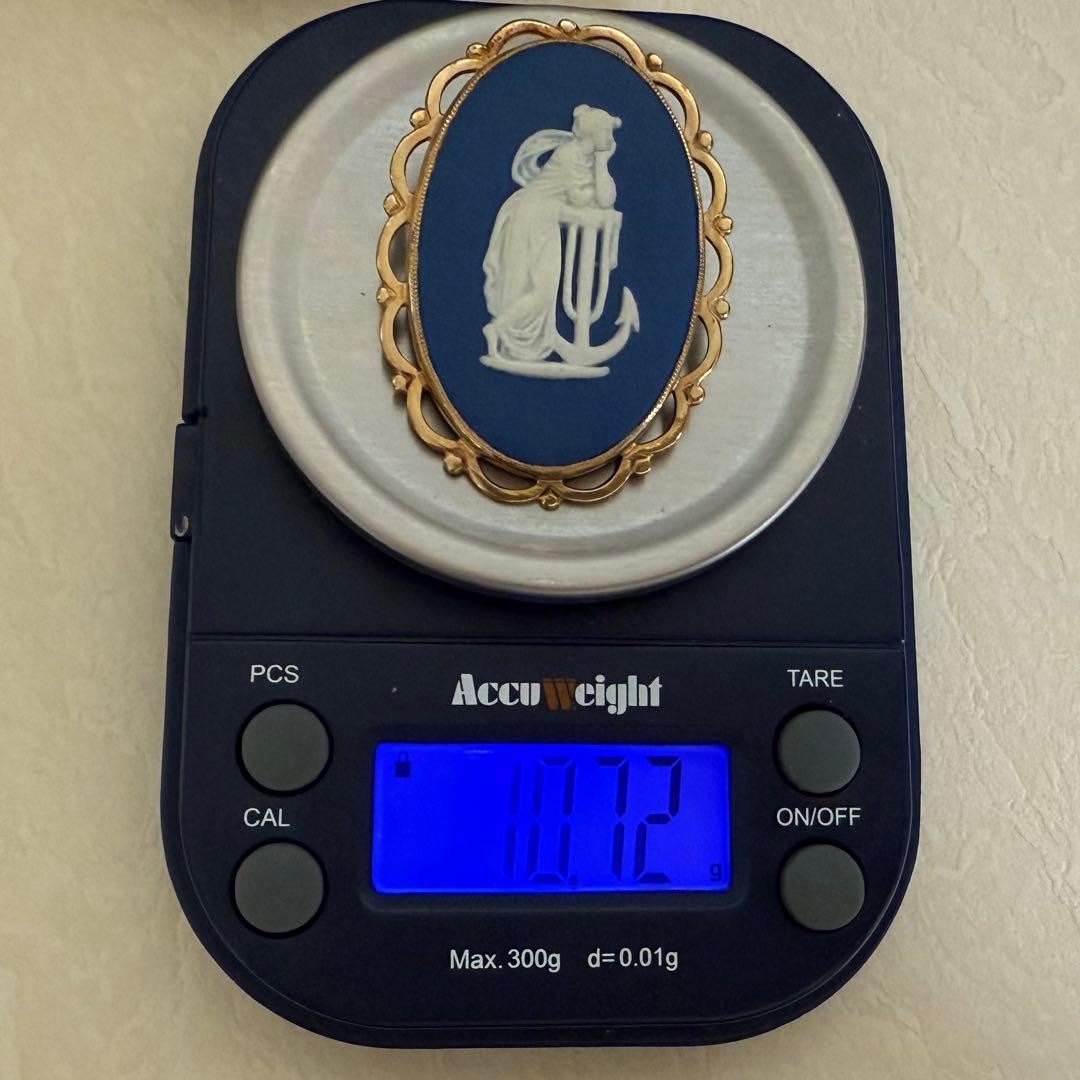 専用 ヴィンテージウェッジウッド9ct/K9 ブローチ ギリシャ女神像 凝った枠