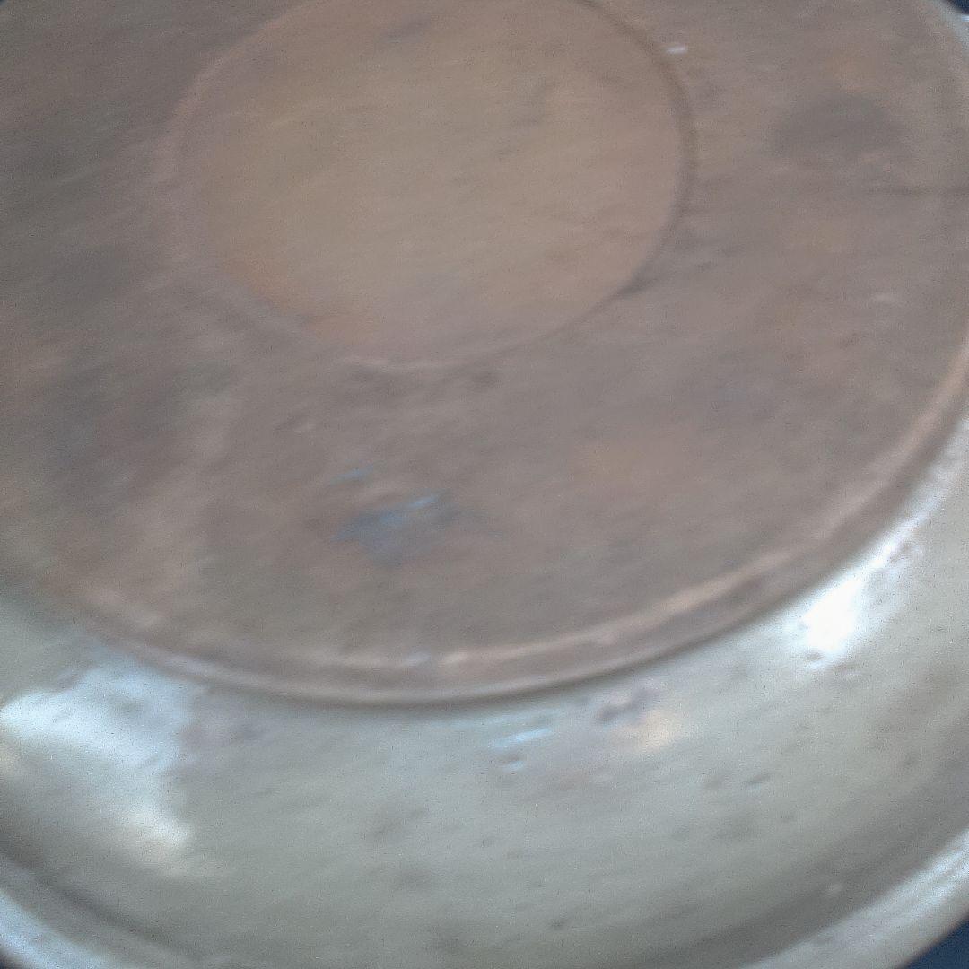 骨董３陶器製ベージュ丸型皿