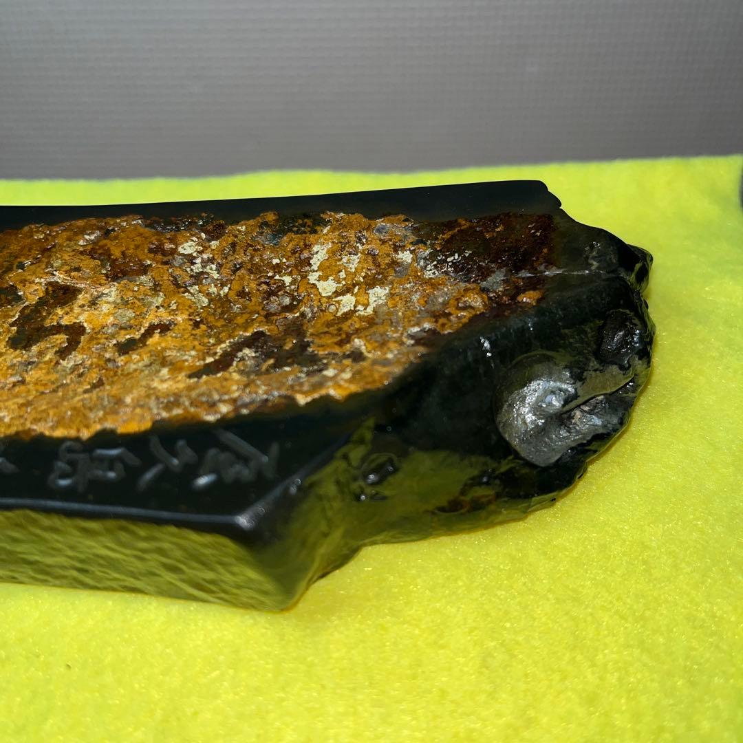 ⭕️屋久島硯 秀命堂 秀命作 純手彫り 希少な硯 女性好み作品 荒々しさ