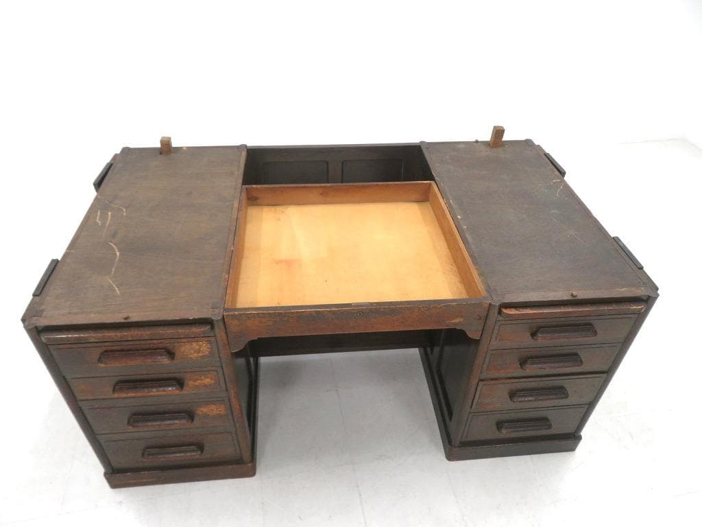 日本の古い 書斎机 両袖机 和モダン 和製 アンティーク 店舗什器 カフェ