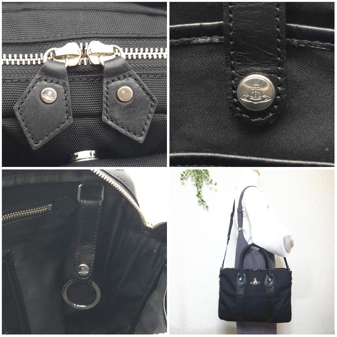 良品✨ヴィヴィアンウエストウッド 2Way ビジネスバッグ ナイロン レザー 黒