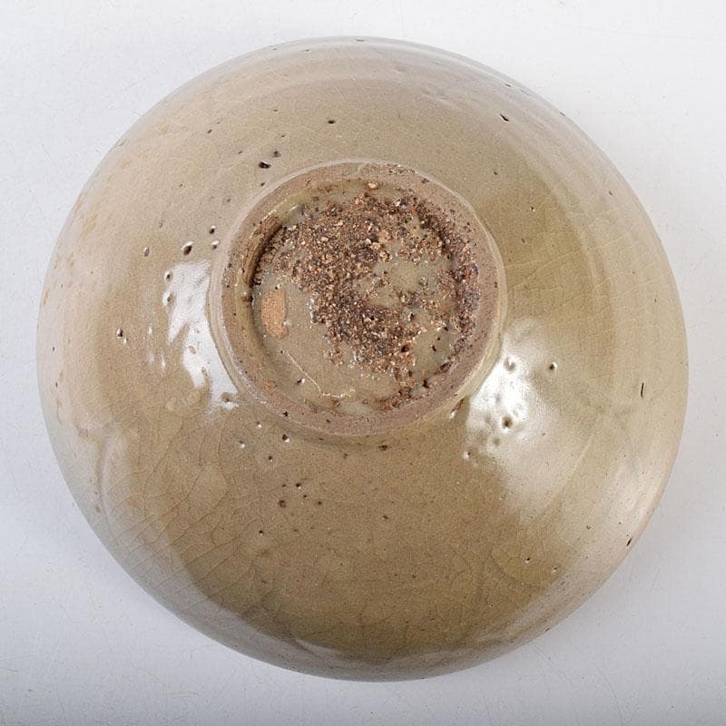 中国 龍泉窯 青磁 陽刻 蓮弁文碗 時代箱付 M R8641