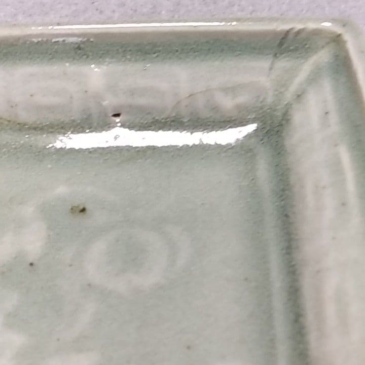 初期伊万里 初期伊万里皿 初期伊万里青磁牡丹文長皿 古伊万里 古伊万里