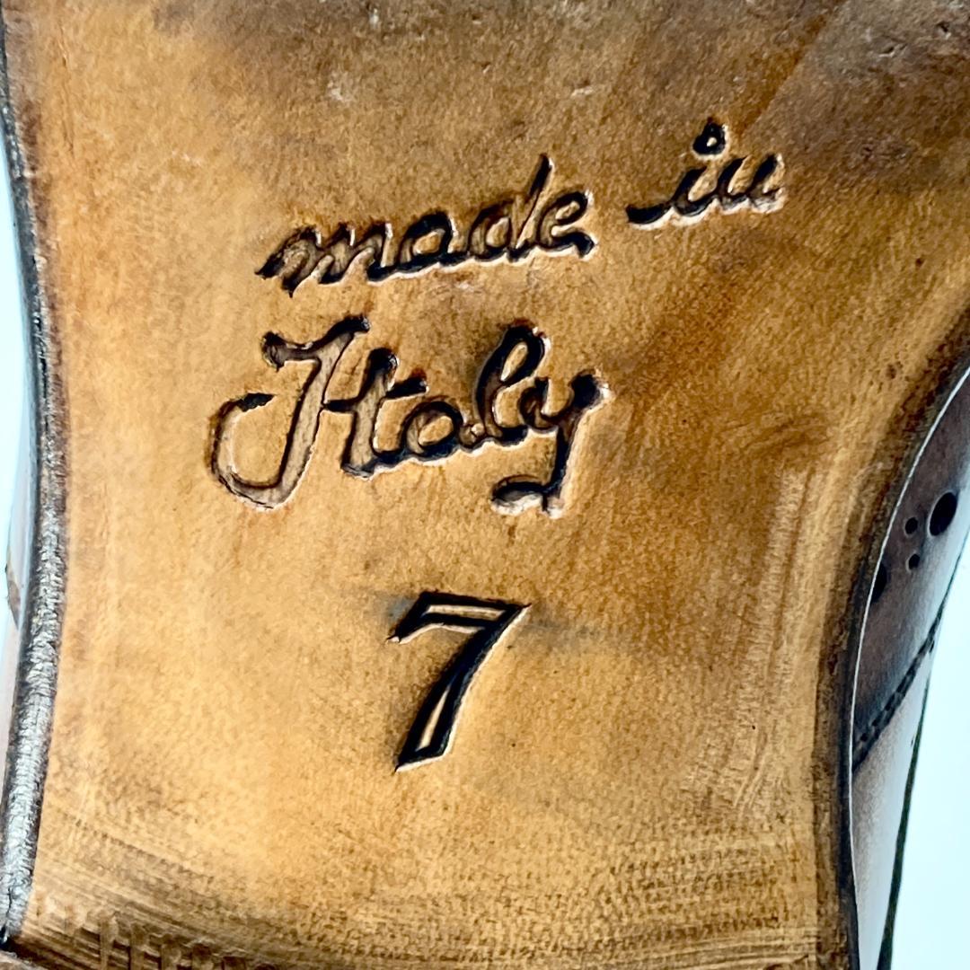 レア 美品　ステファノブランキー二　7　ウィングチップ　26cm相当　ブラウン