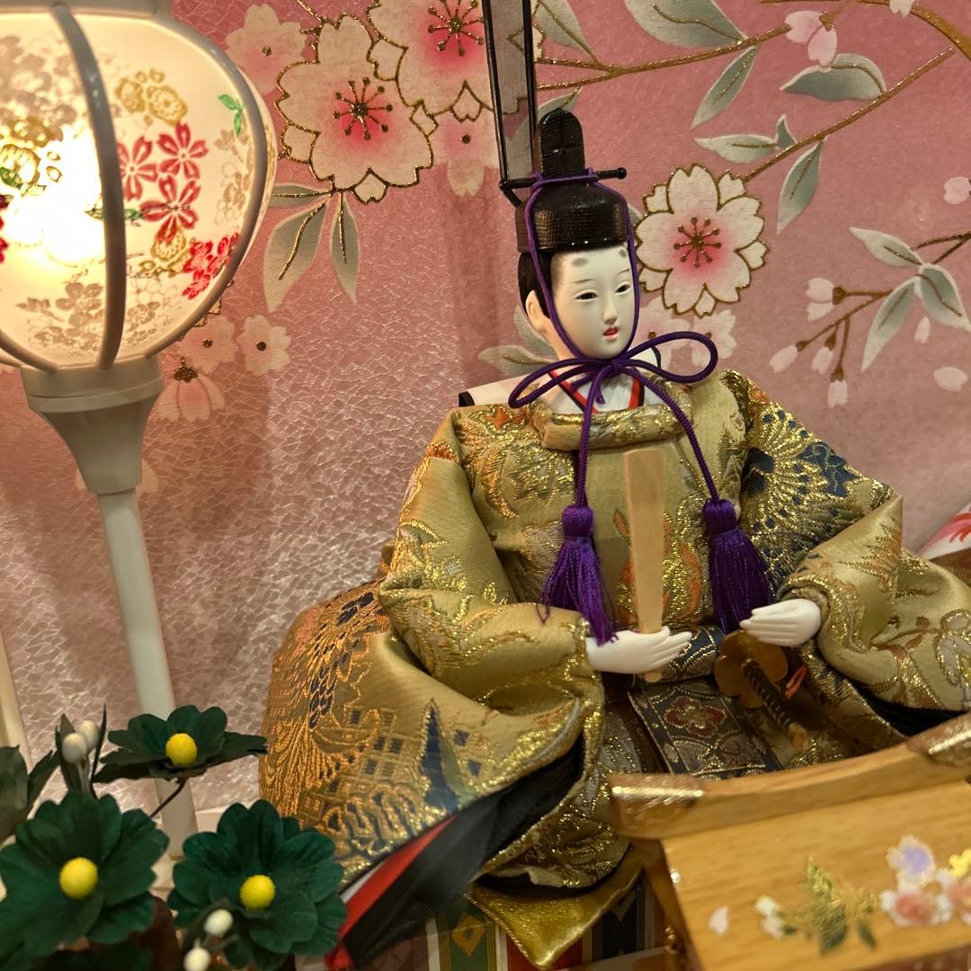 雛人形 アクリルケース ピンク 半円形 親王飾り ひな祭り おひなさま