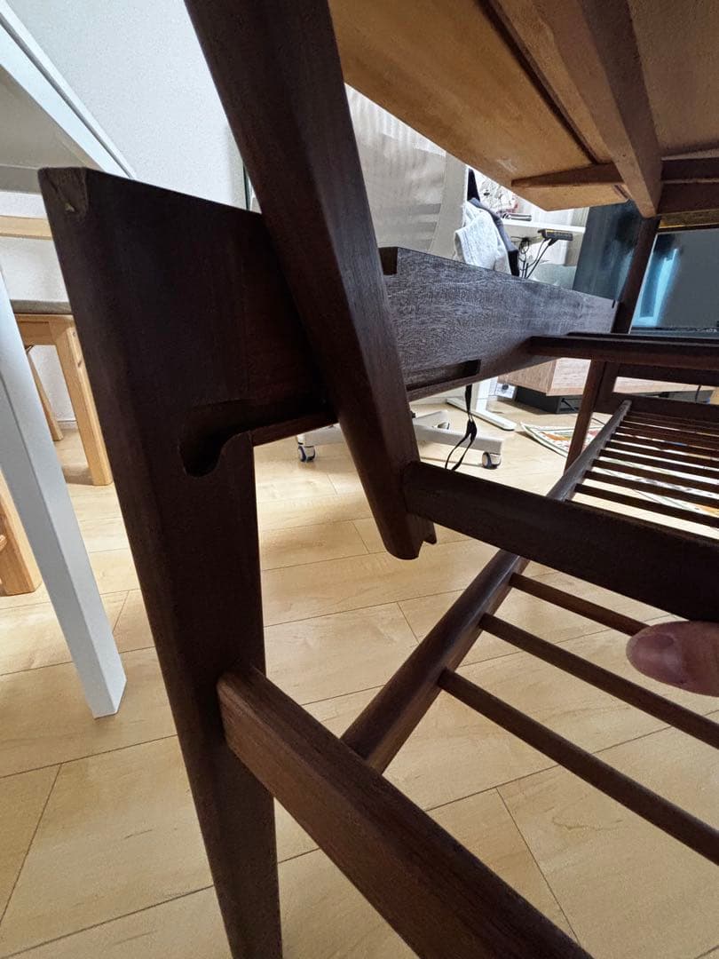 デンマーク　チーク材　エレベーターテーブル　北欧ビンテージ