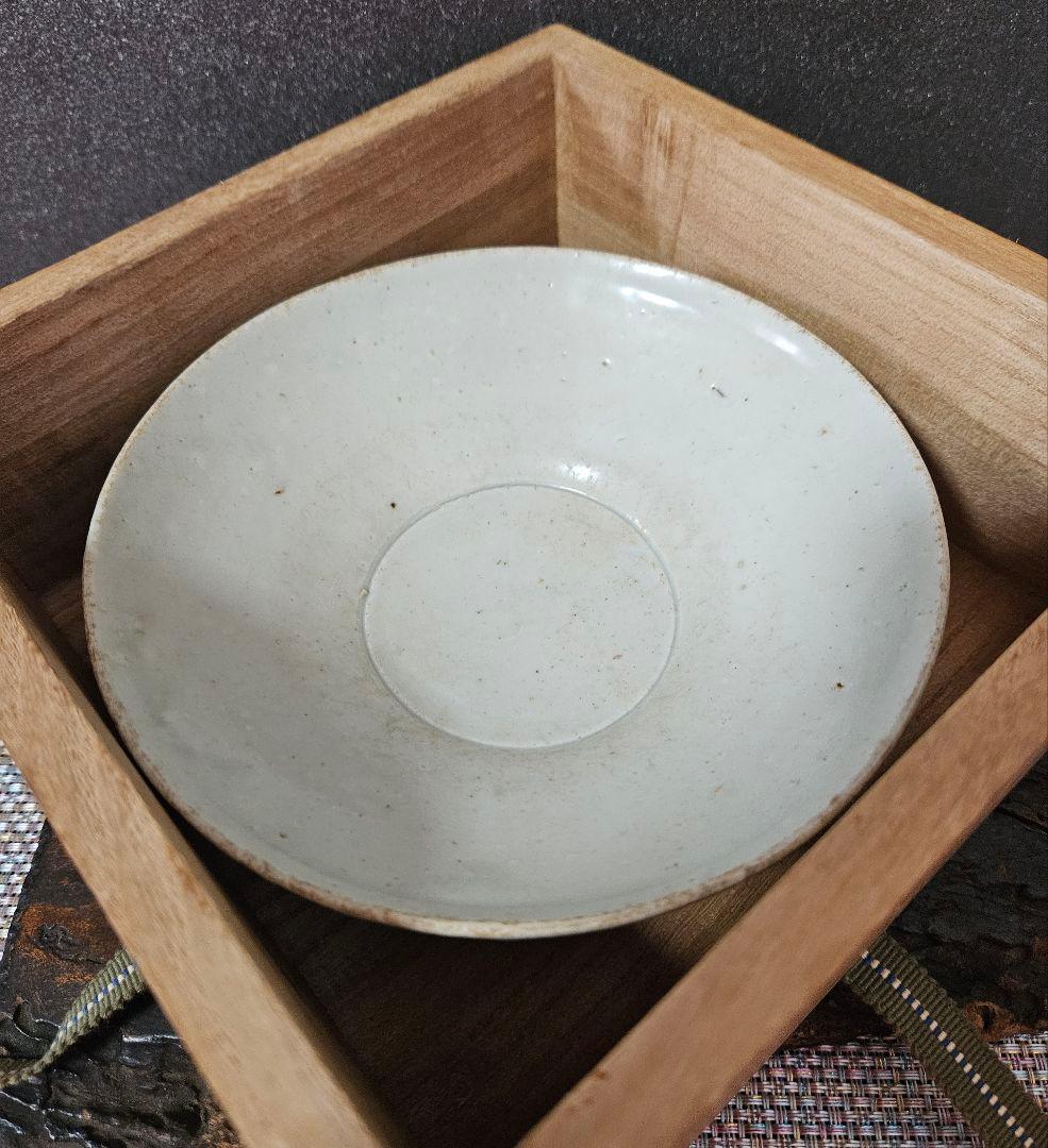 李氏朝鮮時代 半島古陶磁器 半島古美術 李朝白磁 平茶碗 夏