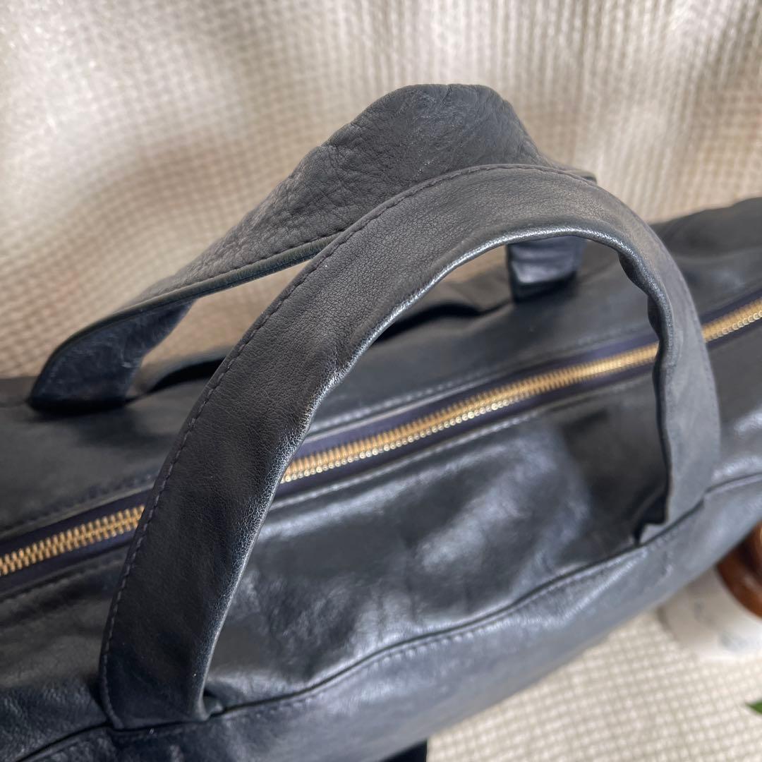 ◇ genten ゲンテン バッジョ2wayレザーショルダーバッグ ネイビー ◇