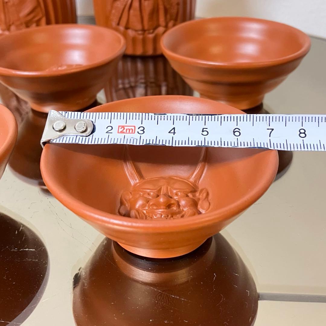 常滑焼 朱泥 酒器揃 『般若』『おかめ』