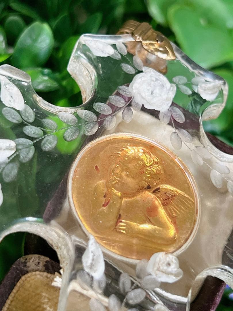 フランス アンティーク 十字架 クロス 薔薇 天使