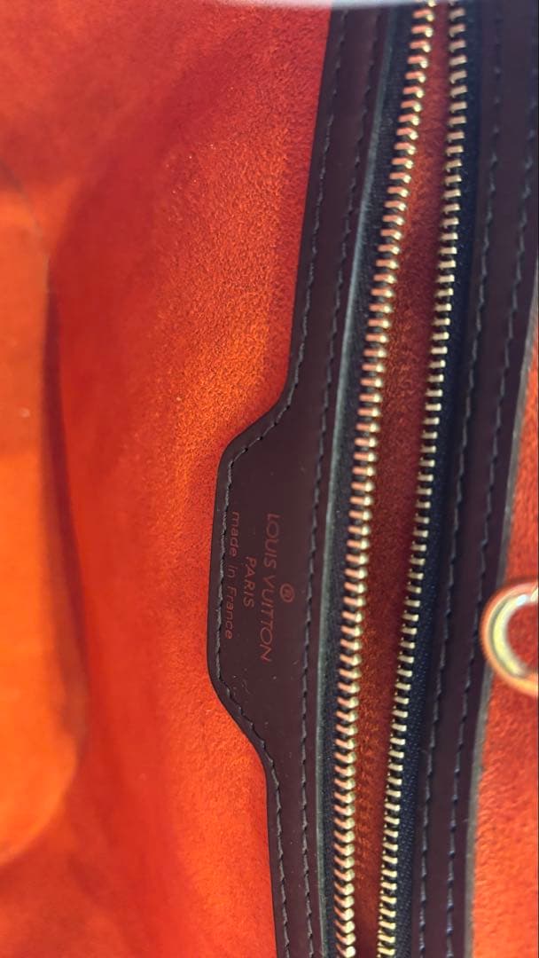 ねこパンチ様　ダミエパターン ブラウンレザートートバッグ　マノスク　pm