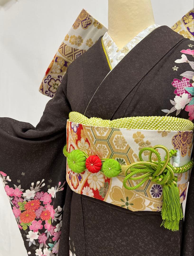 お直し無料！振袖フルセット(8点)・辻ヶ花・辻が花・絞り・作家物・翠