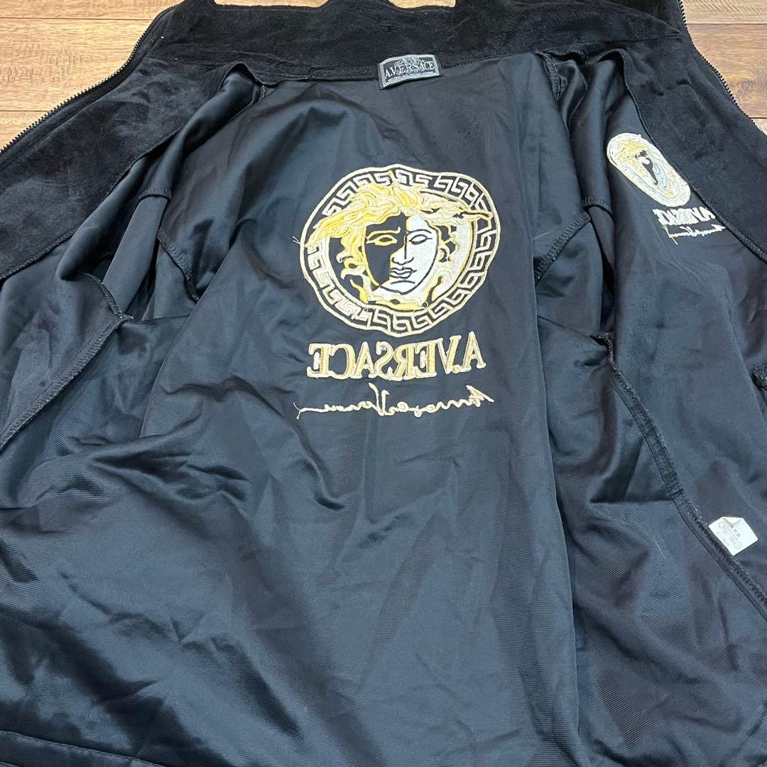 美品！A.VERSACE ベロアジャケット　　ブラック　サイズフリー　オラオラ系