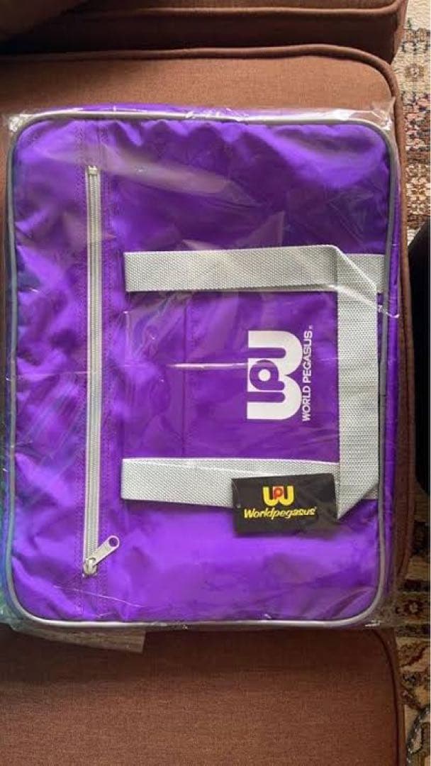 旧ワッペ ワールドペガサス スクバ 紫 黒 スクールバッグ ワールド