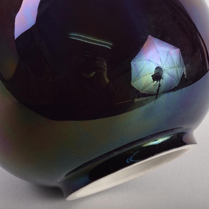 九谷焼　人間国宝　徳田正彦（三代徳田八十吉）　彩釉　花生　M　R8912