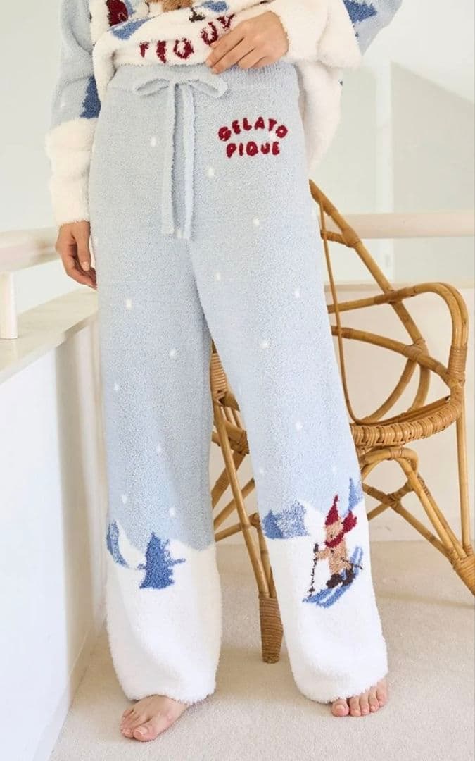 【新品タグ付き】ジェラートピケ スキーベアジャガードプルオーバー+ロングパンツ