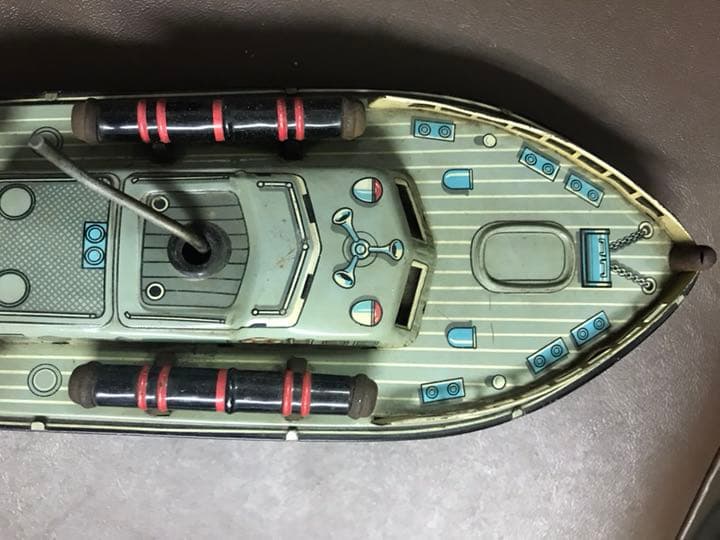 日本製魚雷ボート、ブリキ 骨董