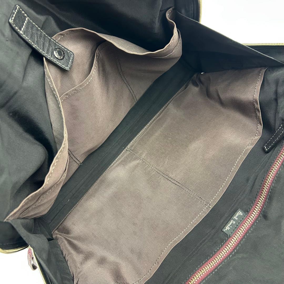 【美品】ポールスミス　ビジネスバッグ　オールレザー　2way 3層　ロゴ金具　黒