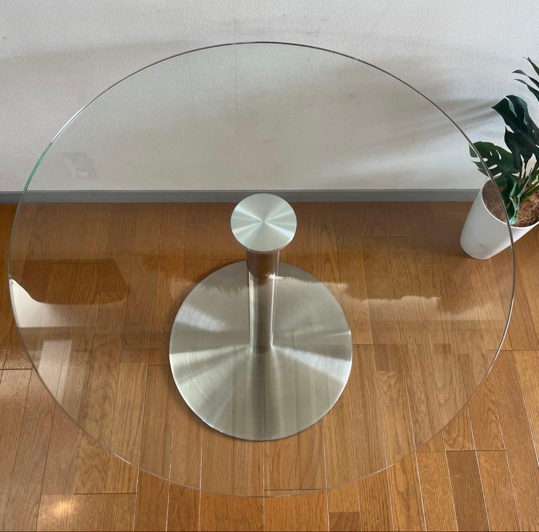 モダンスタイル　ガラステーブル　φ800 ミッドセンチュリー　ダイニング　カフェ