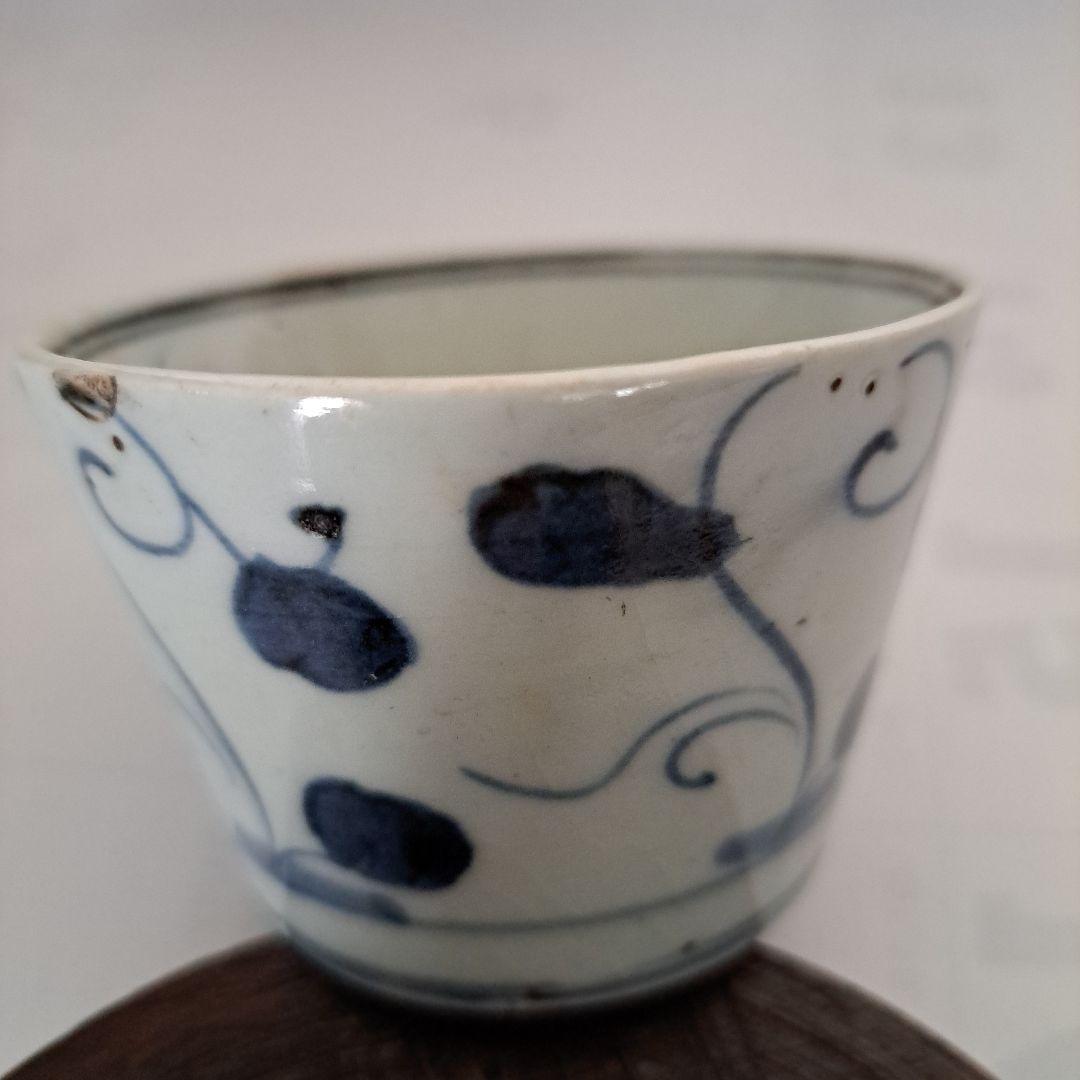 お値下げ中　江戸中　極上　蕎麦猪口　　花散らし図　1740～1770年