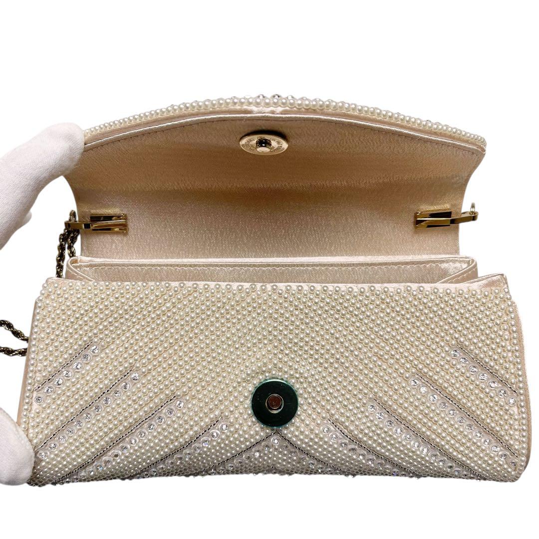 未使用品【東京イギン】フォーマル パーティー ビーズ ビジュー クラッチバッグ