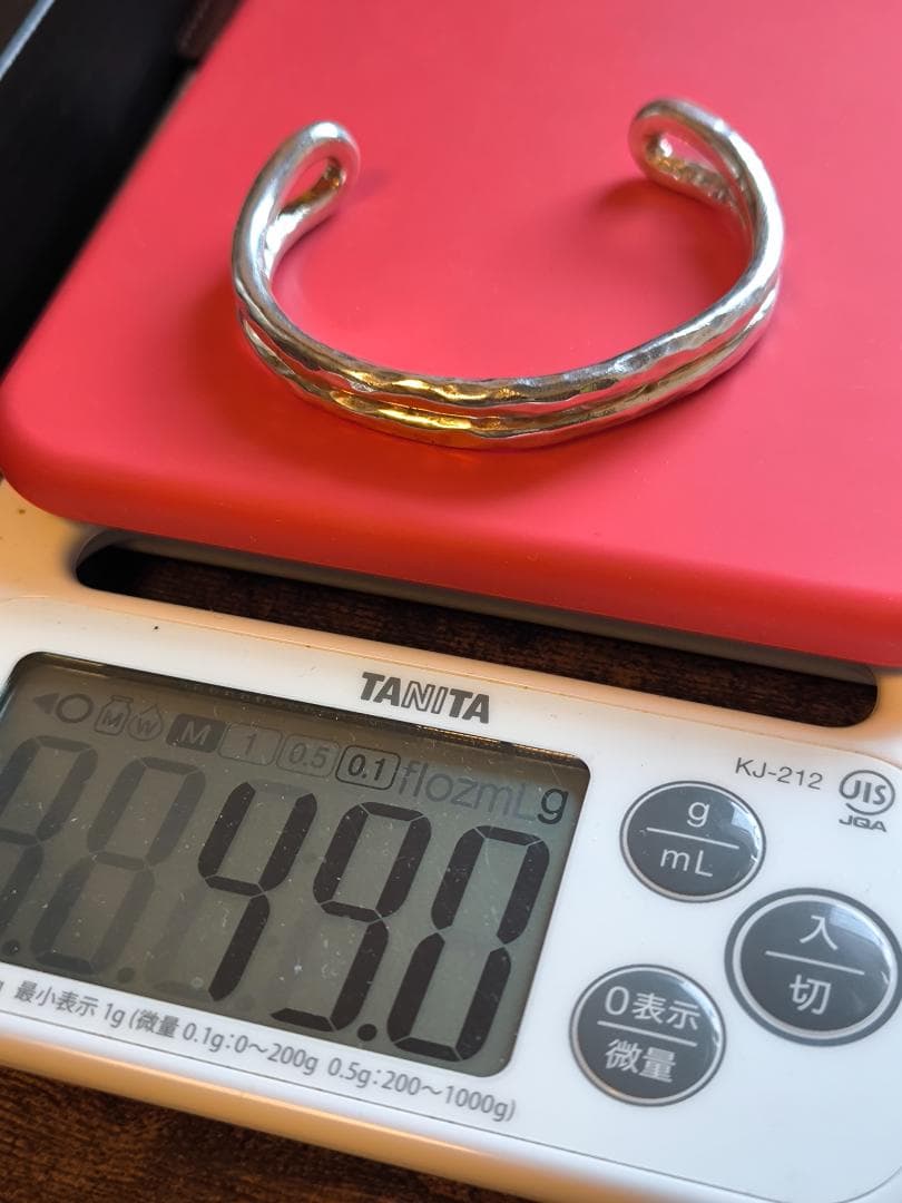 市松 シルバーバングル ダブルスタイル