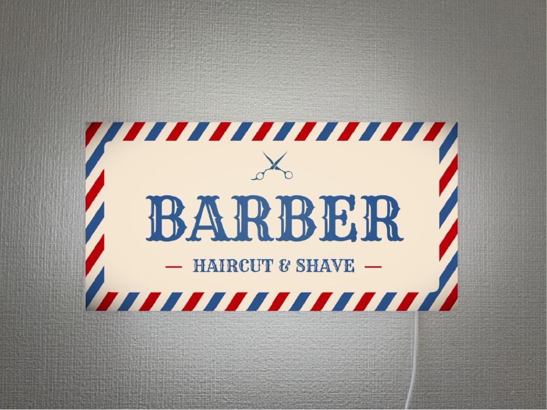 オーダー無料】バーバー 理容室 ヘアーサロン 看板 置物 雑貨 ライトBOX