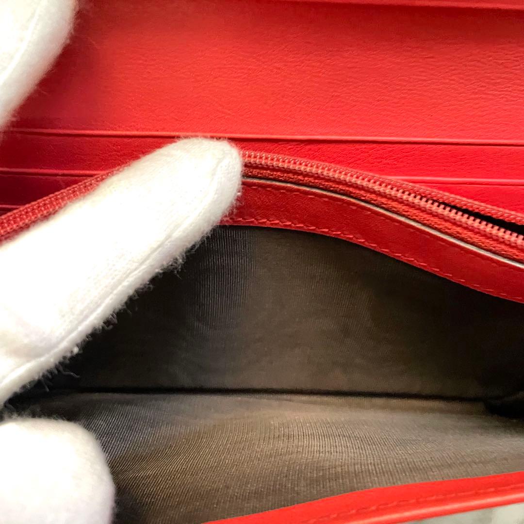 GUCCI グッチ フラップ 長財布　シマレザー　2つ折り財布　0112-③