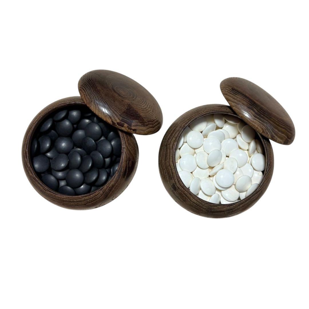 高級天然木 本榧 碁盤 ヘソあり 蛤碁石 那智黒石 本カヤ 囲碁