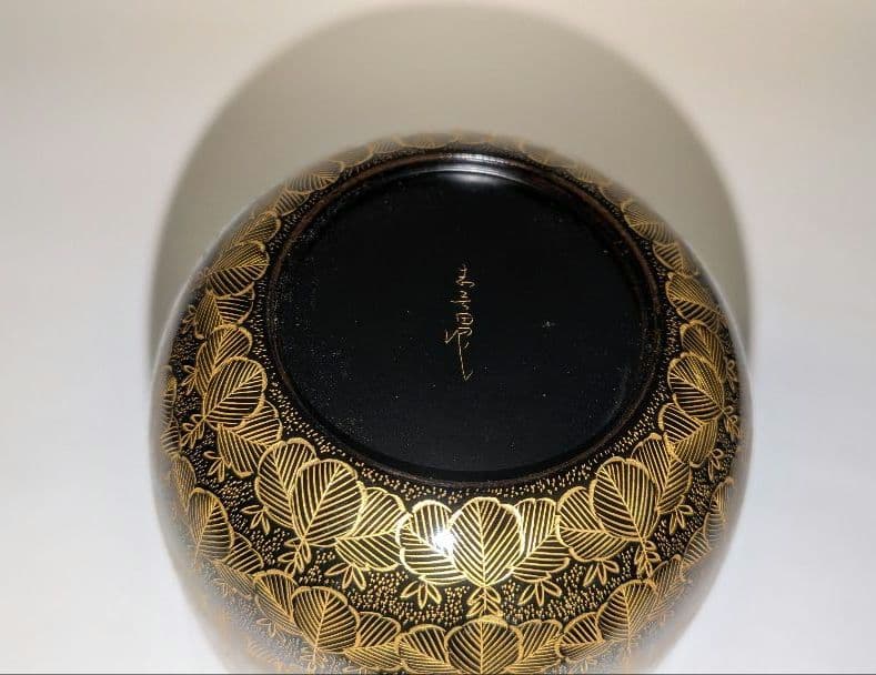 沈金桐』前志芸男輪島塗沈金桐 中棗茶道具茶器的々斉永田宗伴書付