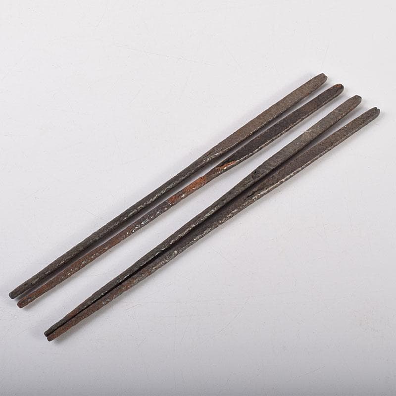 茶道具　古鉄　火箸　二組　文字あり　C　6932