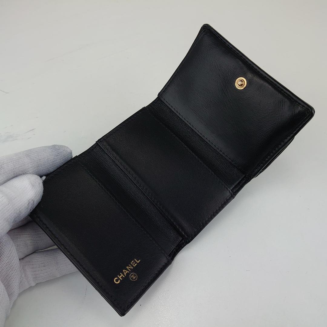 美品】シャネル マトラッセ 三つ折り ナノ財布 【希少・カンボン柄】2197