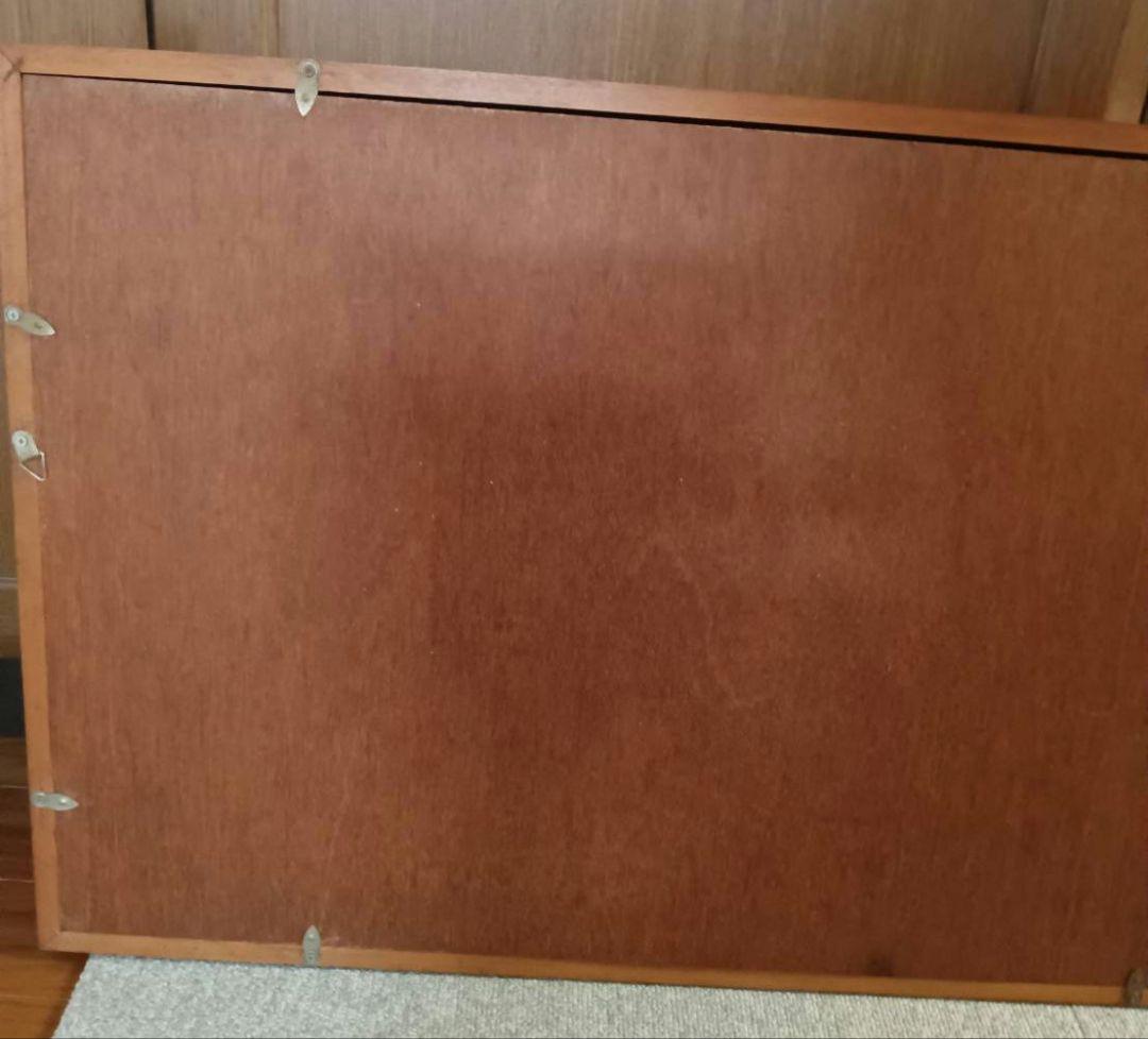 油彩画 大型作品 立体赤富士 美峰 額縁サイズ92.5✕42cm 日本美術工芸