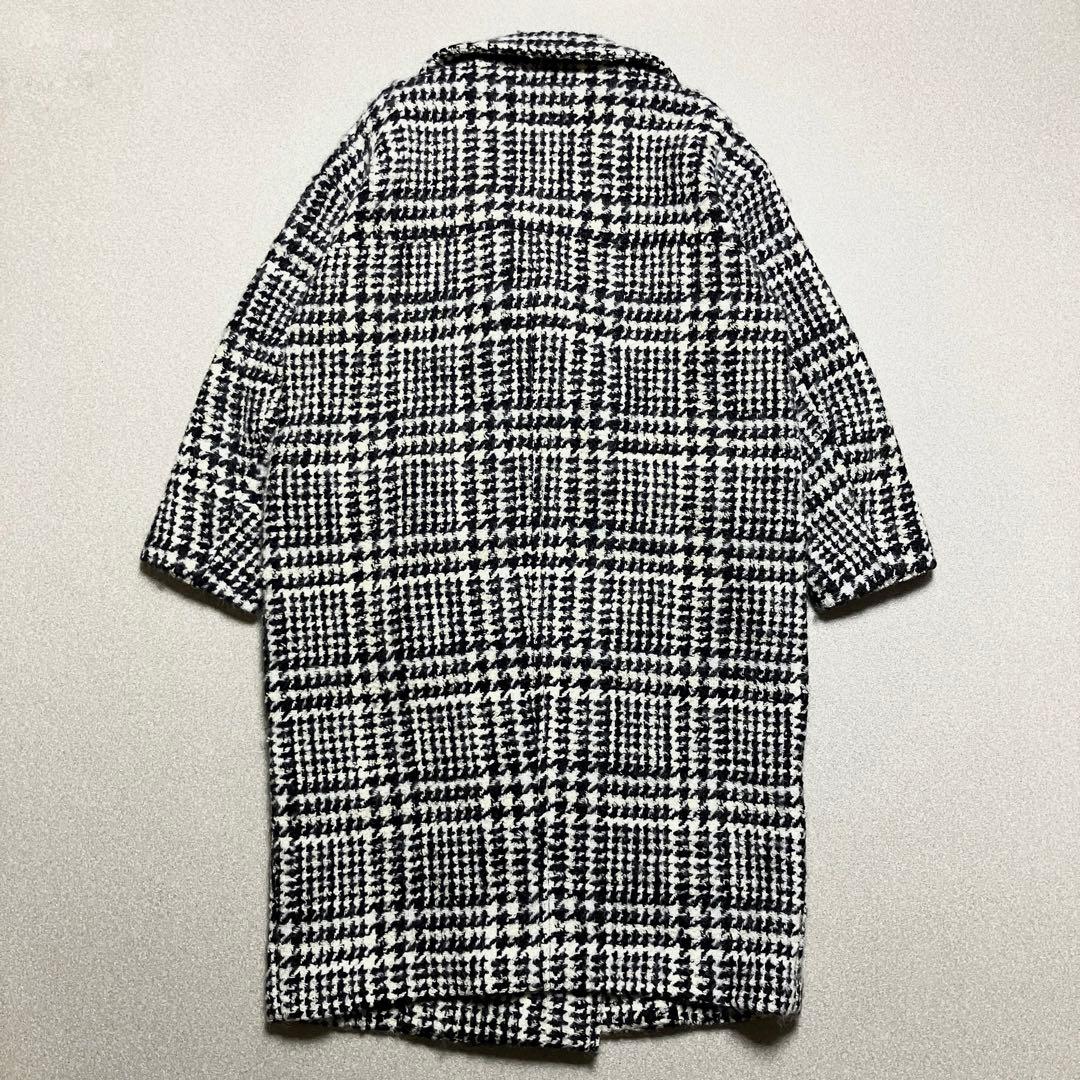 千鳥柄 コクーン シャギー】クラネ オーバーコート ツイード ロング