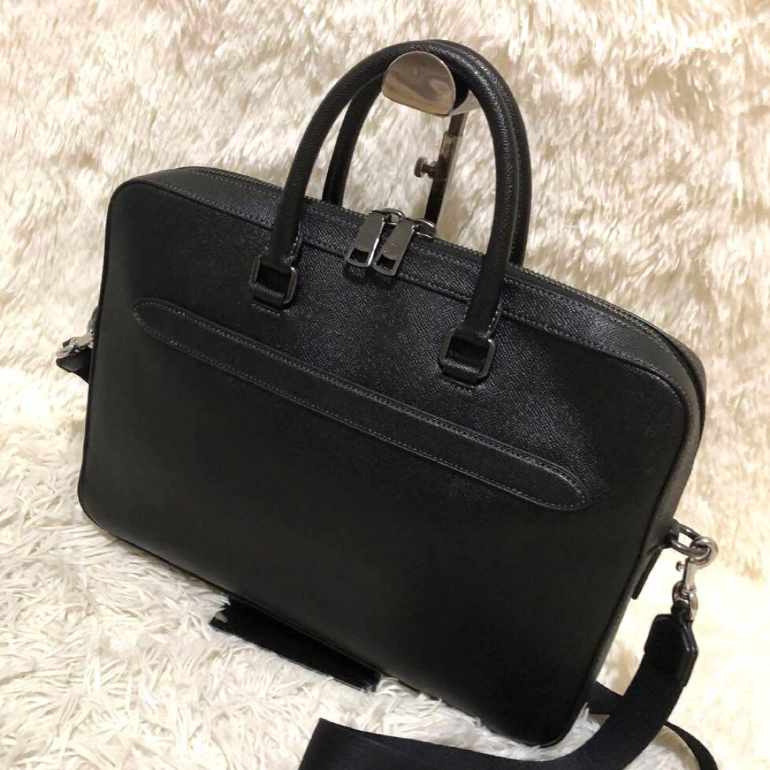 新品同様☆コーチ レザー　2way ビジネスバッグ ショルダーバッグ イーサン