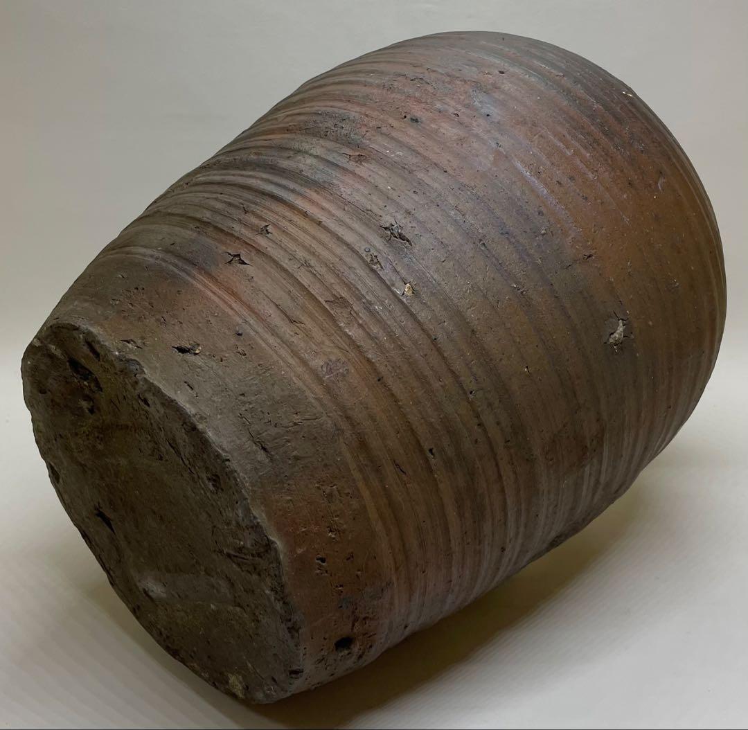 古備前　室町時代　波状文壺　下駄高台　34cm 　　　　　g0133
