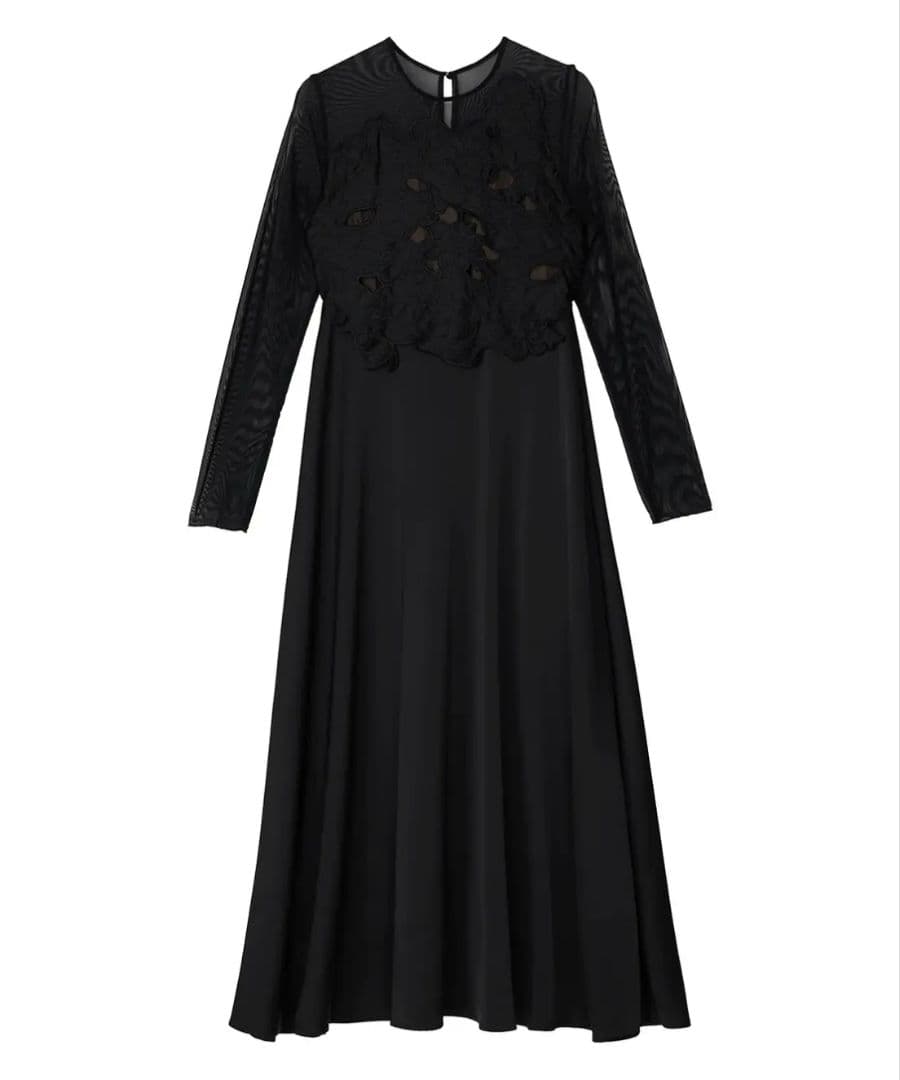 新品タグ付　Ameri UPPER EMBROIDERY FLARE DRESS