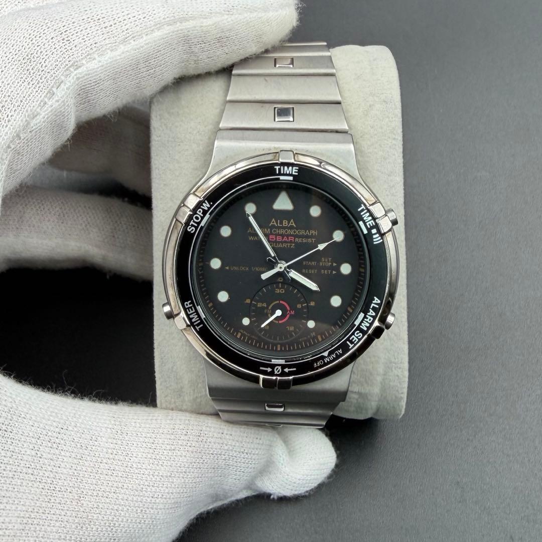 ALBA V600-6130 セイコー アルバ アラーム クロノグラフ